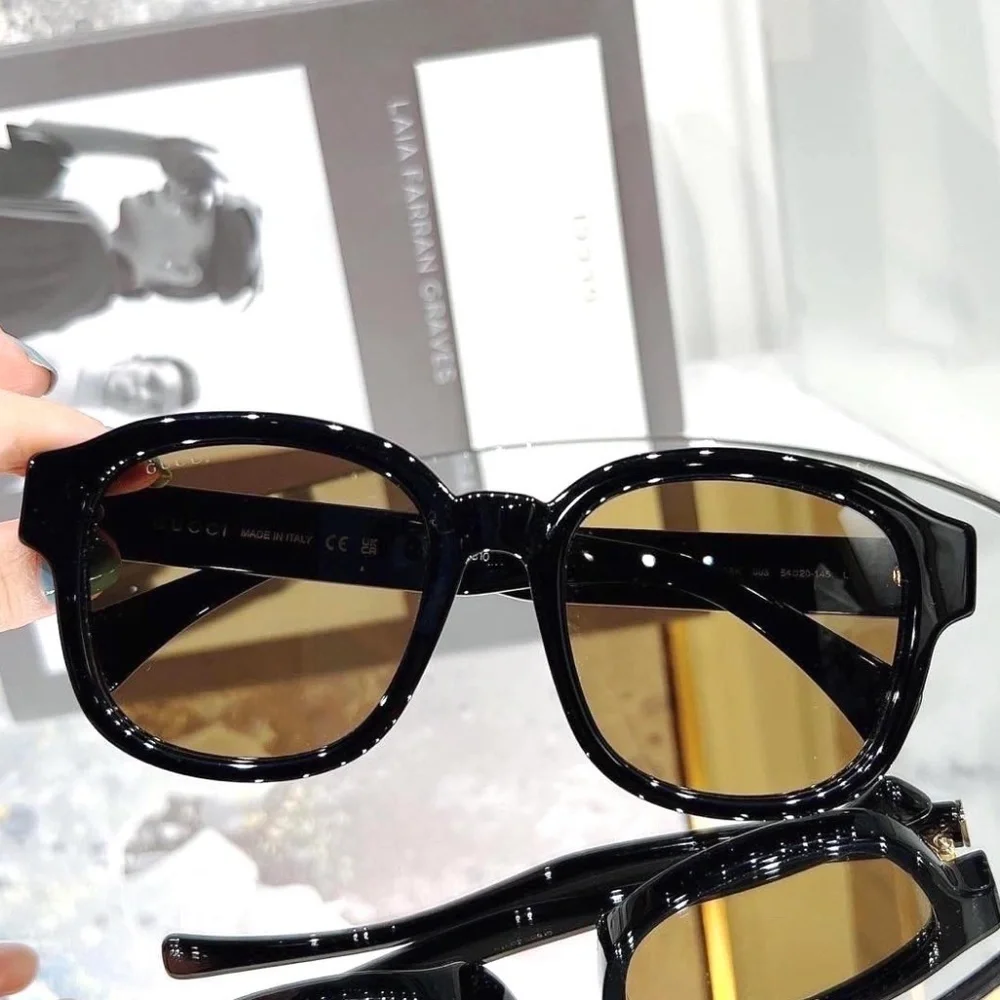 NWT Gucci GG1140SK-003 Black Square 54mm Sunglasses